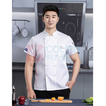 耐典 厨师工作服 夏季短袖 男女厨房西餐厅酒店饭店厨师服 LW-TL2193 XL (白色)