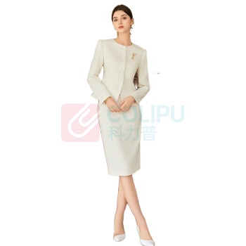 AD 工作服套装 L码 西装+半裙 涤纶(聚酯纤维)68.5% (米白色)