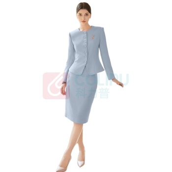 AD 工作服套装 L码 西装+半裙 涤纶(聚酯纤维)68.5% (米白色)