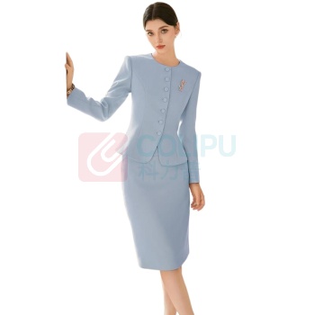 AD 工作服套装 L码 西装+半裙 涤纶(聚酯纤维)68.5% (米白色)