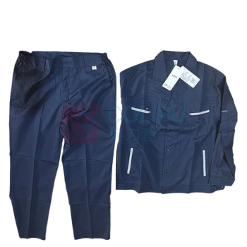 AETEL 纯棉夏季工作服套装长袖 X001 180 (深蓝色)