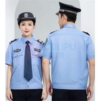 龙伟联合 夏季保安服 LW-BAF-GZM-D XL/175(蓝色短袖套装+标)