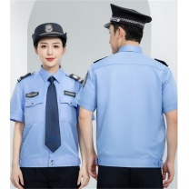 龙伟联合 夏季保安服 LW-BAF-GZM-D XL/175(蓝色短袖套装+标)