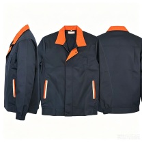 UOSU 工衣-外套 wtNavy S-4XL (主体藏蓝色领口橙色)