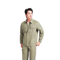 玲芝 纯棉纯色春秋款工作服 175码 8101-安徽能源定制 (卡其色) 前后印反光条 定制门襟拉链 加斜插包拉链 左前胸绣LOGO