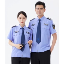 龙伟联合 冰丝速干保安服夏装 速干蓝色短袖+配件 175