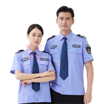 龙伟联合 冰丝速干保安服夏装 速干蓝色短袖+配件 175