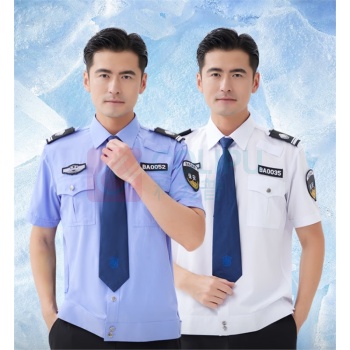 龙伟联合 冰丝速干保安服夏装 速干蓝色短袖+配件 175