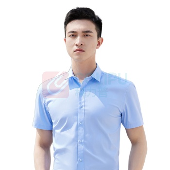 AETEL 竹纤维短袖衬衣 807款 (浅蓝) 男款