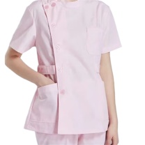 耐典 偏门襟护士服短袖套装 YN-HSF (粉色)