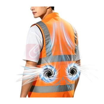 好工邦 空调服男装工作服制冷带风扇 均码荧光橙/12V-2W毫安 (荧光橙)