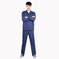 AETEL 夏季工作服 套装 全棉牛仔 6217C XL (靛蓝色)