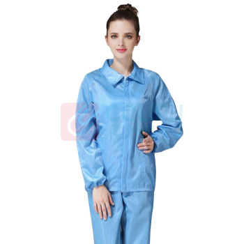 冰禹 防静电服 防尘服防护服喷漆工作服 BYC-313 L 码 翻领 分体无尘洁净 (蓝色)