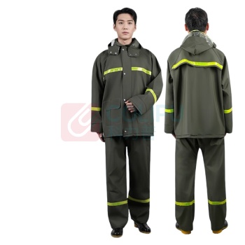 者也 雨衣套装升级版分体防汛防暴雨外卖骑行雨衣雨裤套装 BJ 3XL 码 分体式 升级版内外双口袋 (绿色)