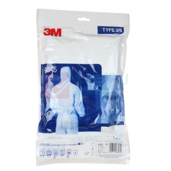 3M 带帽连体防护服 4545 1件装 (白色) XL码