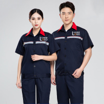 耀王 加油站同款防静电服工作服套装男夏季短袖长袖薄款劳保服带反光条舒适透气工装 QCCLW6036168 3XL/185 (宝蓝)