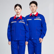 耀王 防静电加油站工作服套装男女春秋长袖工厂汽修工装劳保服带反光条 YW-GCF19DGYJ8021 S/160 (灰色)