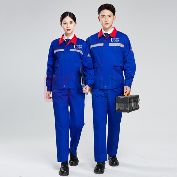耀王 防静电加油站工作服套装男女春秋长袖工厂汽修工装劳保服带反光条 YW-GCF19DGYJ8021 XL/175 (灰色)