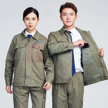 耀王 高品质春秋纯棉工作服套男女装加厚电网耐磨工装外套全棉劳保服 YW-FKF01 XL/175 (藏蓝色)