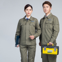 耀王 高品质春秋纯棉工作服套男女装加厚电网耐磨工装外套全棉劳保服 YW-FKF01 4XL/190 (藏蓝色)