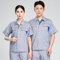 耀王 夏季工作服短袖男女套装耐磨透气工程服车间电焊汽修劳保服 YW-GCF19DGYJ6005 M/165 (藏蓝色)
