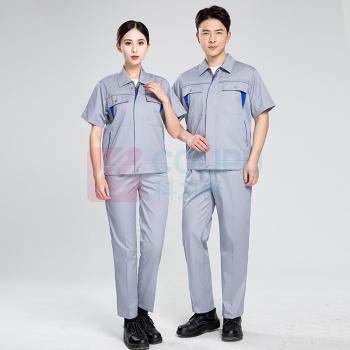 耀王 夏季工作服短袖男女套装耐磨透气工程服车间电焊汽修劳保服 YW-GCF19DGYJ6005 L/170 (藏蓝色)