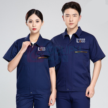 耀王 防静电服劳保工作服夏季短袖套装男加油站化工电子汽修劳保服耐磨防烫工作服 QCCLW518B201 S/160 (宝蓝)
