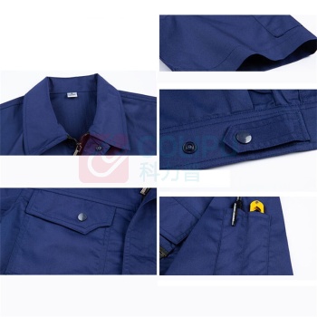耀王 防静电服劳保工作服夏季短袖套装男加油站化工电子汽修劳保服耐磨防烫工作服 QCCLW518B201 M/165 (宝蓝)
