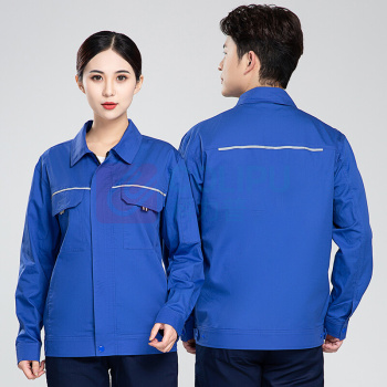 耀王 纯棉劳保工作服夏季薄款长袖套装男带反光条耐磨防烫劳保服电工焊工车间全棉工作服 QCCGYJ991210 S/160 (深灰)