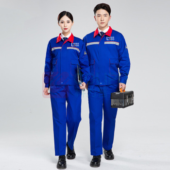 耀王 防静电加油站工作服套装男女春秋长袖工厂汽修工装劳保服带反光条工程服 YW-GCF19DGYJ8021 2XL/180 (大红)