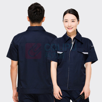 耀王 工作服套装男夏季短袖劳保服汽修工厂工地耐磨舒适透气工作服工装 QQCJCX004174 S/160 (银灰)
