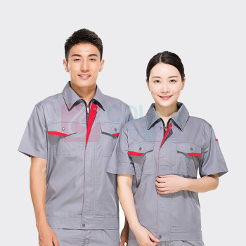 耀王 工作服套装男夏季短袖劳保服汽修工厂工地耐磨舒适透气工作服工装 QQCJCX004174 2XL/180 (银灰)