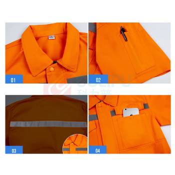 耀王 男夏季短袖薄款带反光条舒适耐磨工作服工装 QQCJCX003D174 M/165 (蟹蓝)