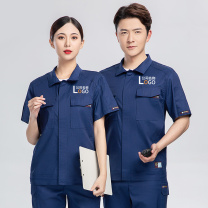 耀王 竹纤维防静电服夏季劳保工作服套装男薄款短袖工厂车间工地加油站吸湿排汗防烫工作服 QCCSYX27354 M/165 (晶蓝)