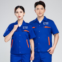 耀王 劳保工作服夏季薄款短袖套装男车间汽修工地工厂劳保服舒适耐磨透气工作服 QCCGYJ6008150 2XL/180 (藏蓝)