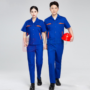 耀王 劳保工作服夏季薄款短袖套装男车间汽修工地工厂劳保服舒适耐磨透气工作服 QCCGYJ6008150 4XL/190 (藏蓝)
