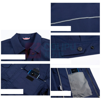 耀王 纯棉劳保工作服夏季薄款短袖套装男带反光条耐磨防烫劳保服电工焊工车间全棉工作服 QCCGYJ901195 3XL/185 (宝蓝)
