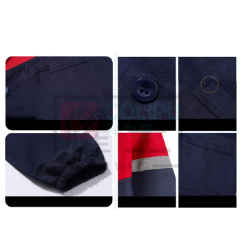 耀王 高品质拼色大褂工作服男女短袖夏季薄款耐磨工厂罩衣劳保服大褂工装 TL6001 L/170 (藏蓝拼宝蓝)