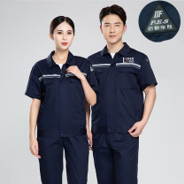 耀王 高品质夏季防静电工作服套装男女短袖薄款劳保服舒适透气带反光条工装工程服 YW-GCF19DGYJ6012 2XL/180 (藏蓝色)