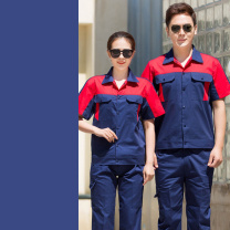 耀王 全棉工作服男套装夏季长袖薄款劳保服电工焊工工地纯棉工程服舒适耐磨工装 QCCLW6014159-QCCLW6614174 XL/175 藏蓝色