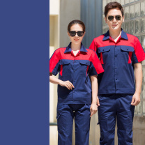 耀王 全棉工作服男套装夏季长袖薄款劳保服电工焊工工地纯棉工程服舒适耐磨工装 QCCLW6014159-QCCLW6614174 3XL/185 藏蓝色
