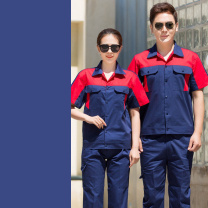 耀王 全棉工作服男套装夏季长袖薄款劳保服电工焊工工地纯棉工程服舒适耐磨工装 QCCLW6014159-QCCLW6614174 4XL/190 藏蓝色
