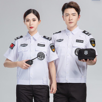 耀王 夏季保安工作服短袖套装男薄款舒适透气耐磨保安服作训服物业门卫保安制服 QCCJFZXF001084 S/160 白色