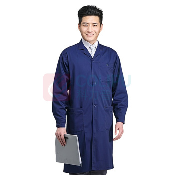 耀王 工作服大褂 劳保服蓝大褂 实验室男女长袖大褂 防尘服搬运服 YW-DG19DJC31 4XL/190 (藏蓝色)