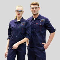 耀王 纯棉工作服套装男女长袖薄款全棉工程劳保服汽维修车间 YW-JCHH-X202 L/170 (军绿色)