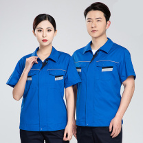 耀王 CVC防静电服劳保工作服夏季短袖套装男电焊焊工汽修加油站劳保服耐磨透气工作服 QCCDK01273 XL/175 (卡其)