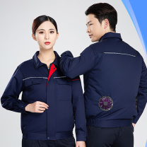 耀王 空调服带风扇衣服夏季男女反光工作服定制工厂工地风扇服 YW-GYJ-999 3XL/185 (浅灰色)