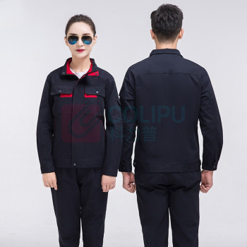 耀王 春秋纯棉工作服套装男女长袖电焊劳保服工厂汽修耐磨工装全棉厚款工程服 YW-GCF19DGYJ6901 S/160 (宝蓝拼灰)