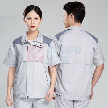 耀王 纯棉防静电服劳保工作服夏季短袖套装男电工焊工加油站汽修电子劳保服舒适工作服 QCCTZ166D258 XL/175 (宝蓝)