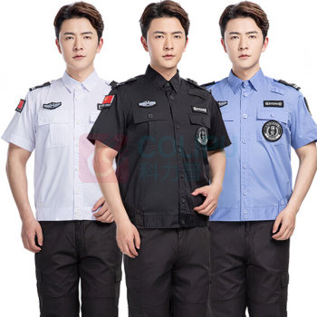 耀王 保安服夏季短袖套装透气耐磨保安工作服物业门卫安保作训服工作服 QCCJFZXF001084 4XL/190 (蓝色)